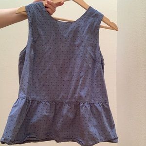 Peplum blue top